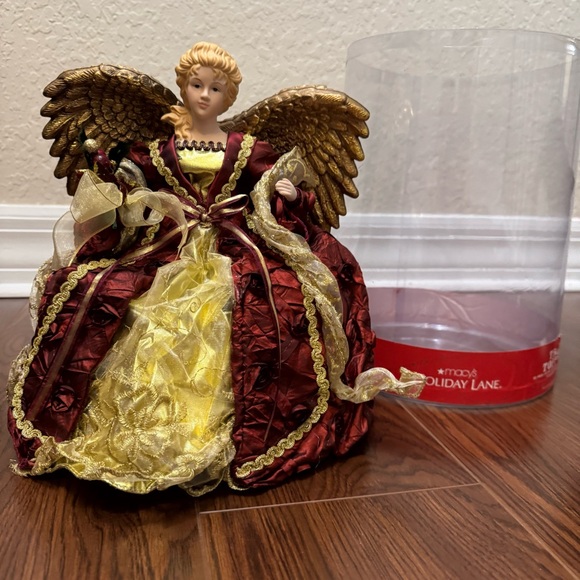 NWT! Macy’s Porcelain Angel Tree Topper 12” Holiday Lane Centerpiece Decoration - Picture 13 of 14